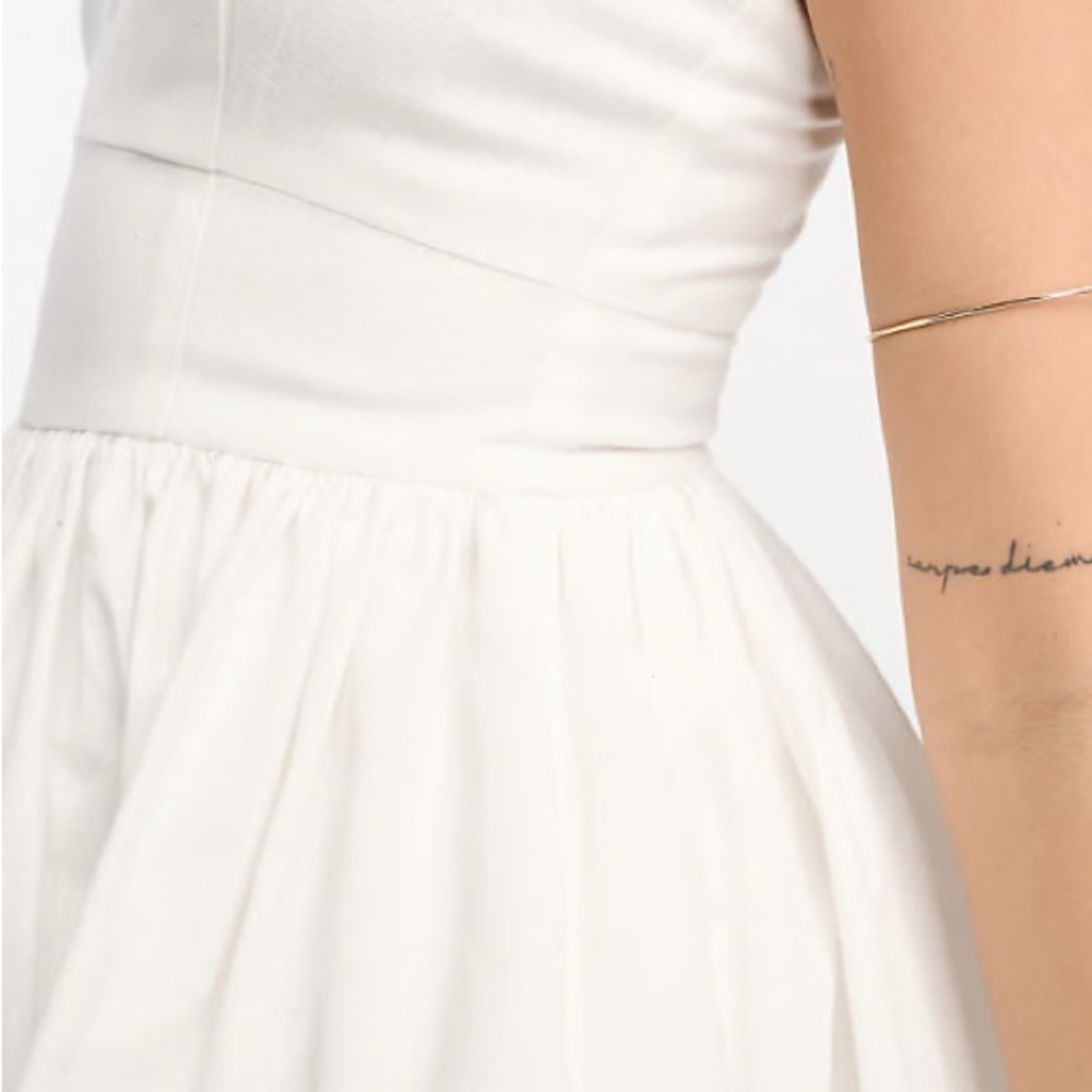 ASOS DESIGN Strappy Skort Romper in White - Picture 3 of 13